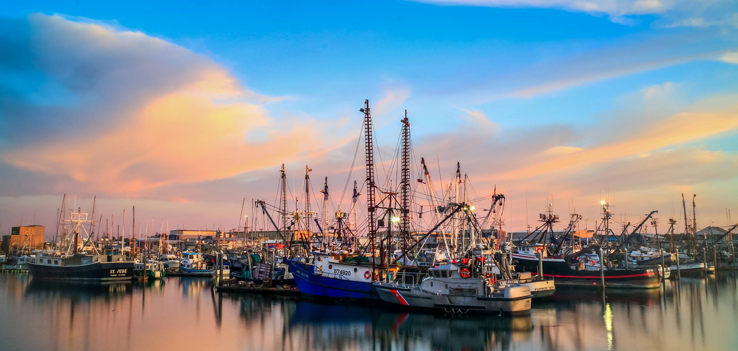 Vacation by the Sea - Westport, Washington Fishing boats at anchor